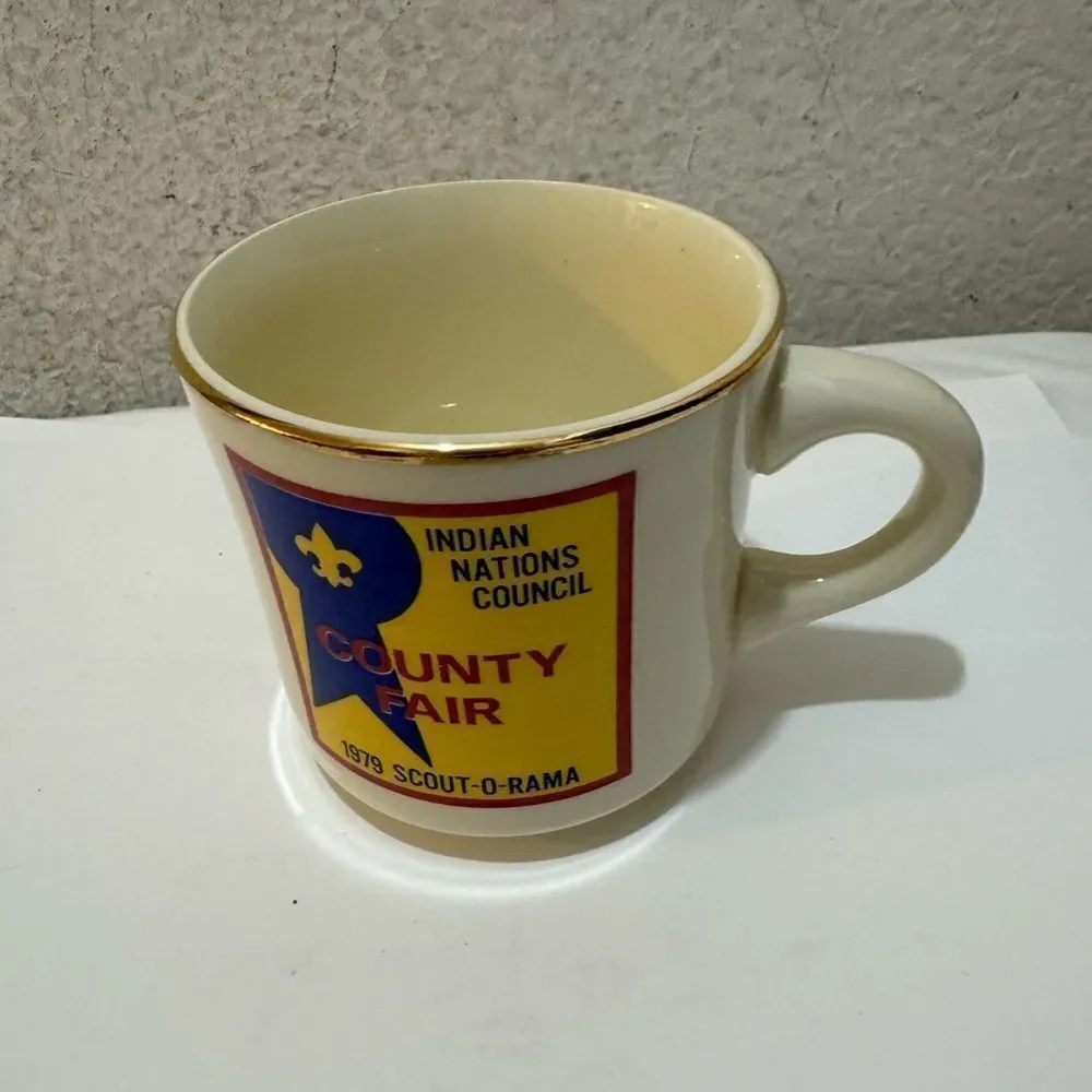 Vintage Boy Scouts Indian Nation Council 70's Coffee Cup